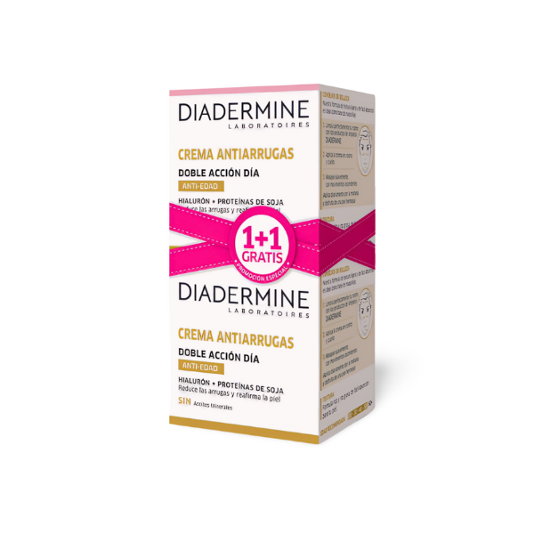 Diadermine crema antiarrugas doble acción dí­a 2x50ml
